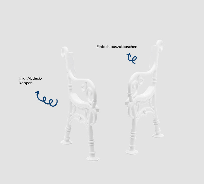 Linderhof Seitenteil auf grauem Hintergrund