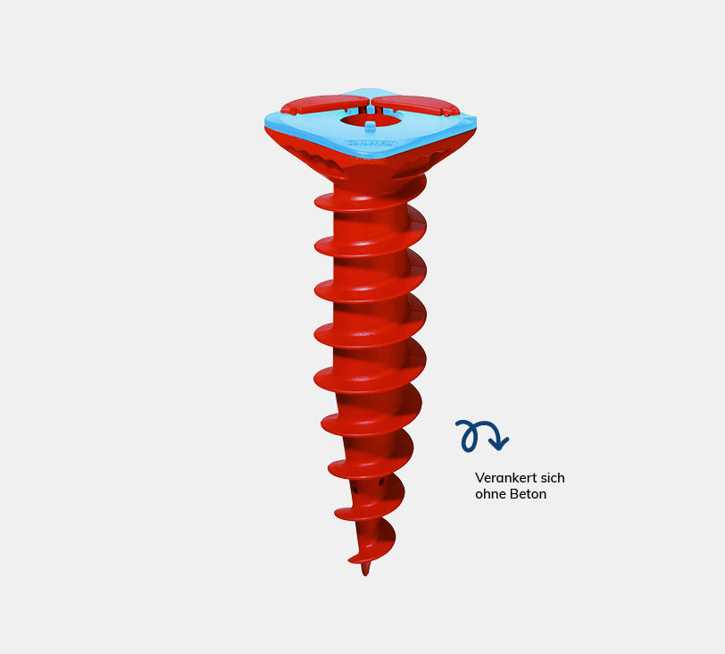 Eindrehbodenhülsen. Garden Fix vor neutralem Hintergrund