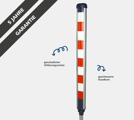Bild einer Duomatic Wäschespinne in Leuchtturm Optik vor grauem HIntergrund