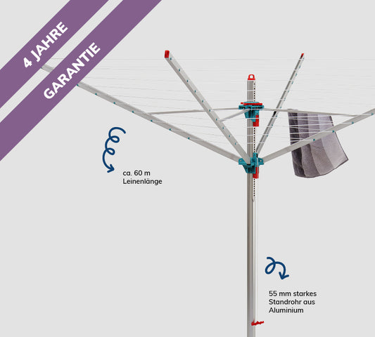 Bild einer Primera Servo Wäschespinne vor grauem Hintergrund