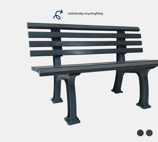 Bank Ibiza in marmoriert graublau recycle auf grauem Hintergrund