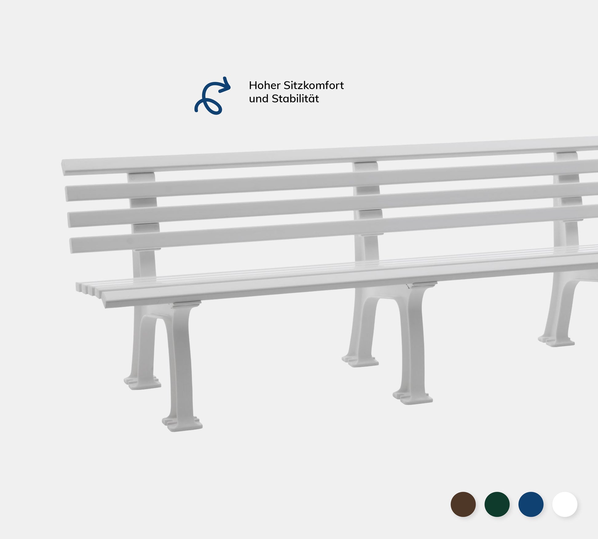 Bank Juist in weiß auf grauem Hintergrund