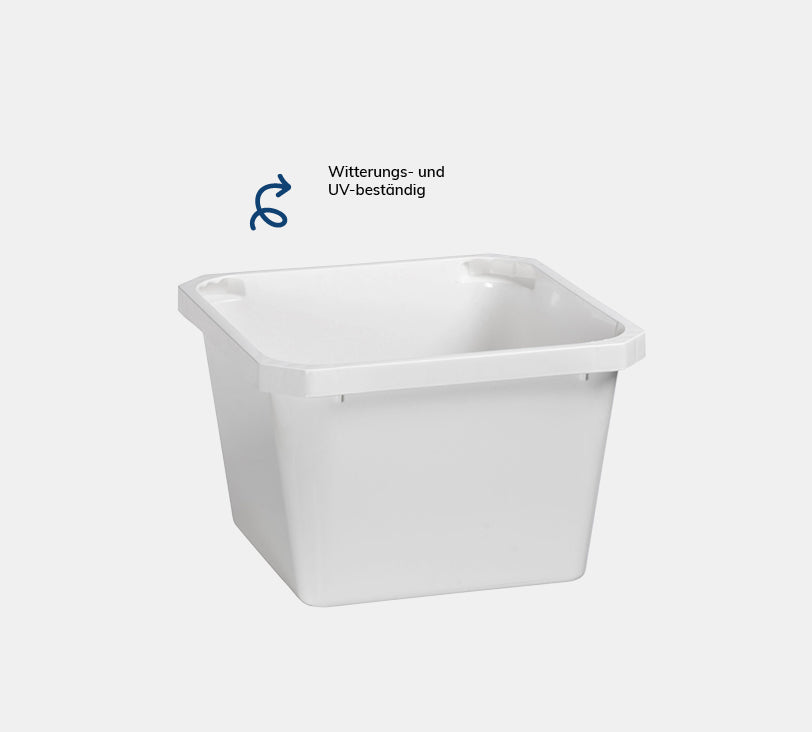 Pflanzkasten Landhaus einsatz in Weiß vor neutralem Hintergrund