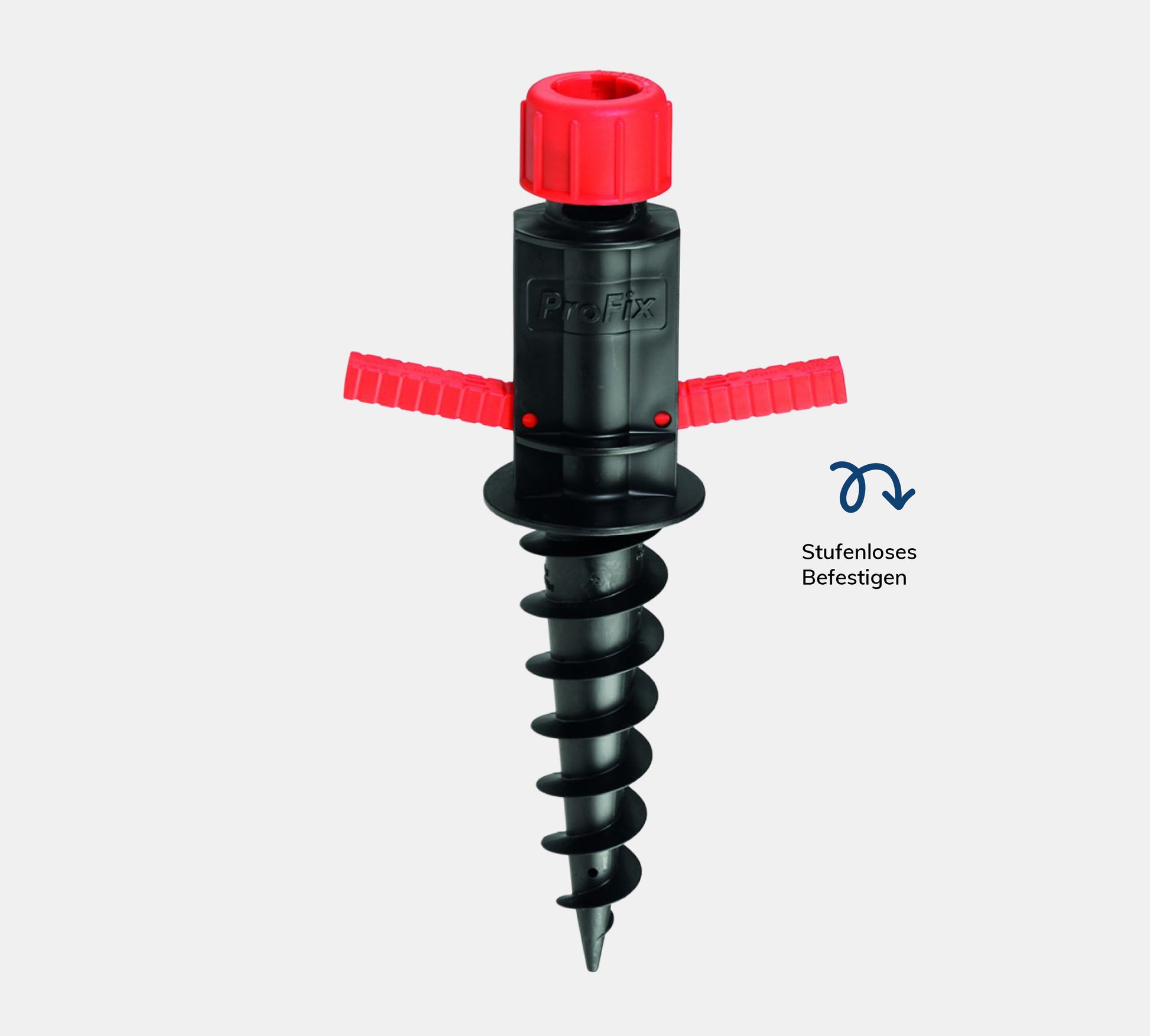 Profix Bodenschraube auf grauem Hintergrund