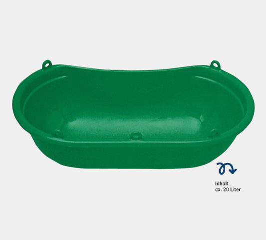 Streuwanne in grün auf grauem Hintergrund