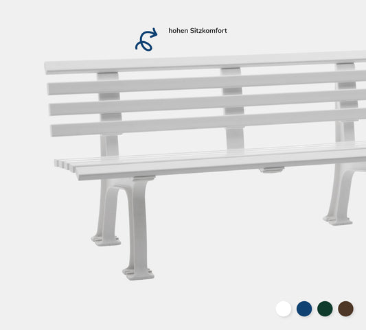 Bank Sylt in weiß auf grauem Hintergrund