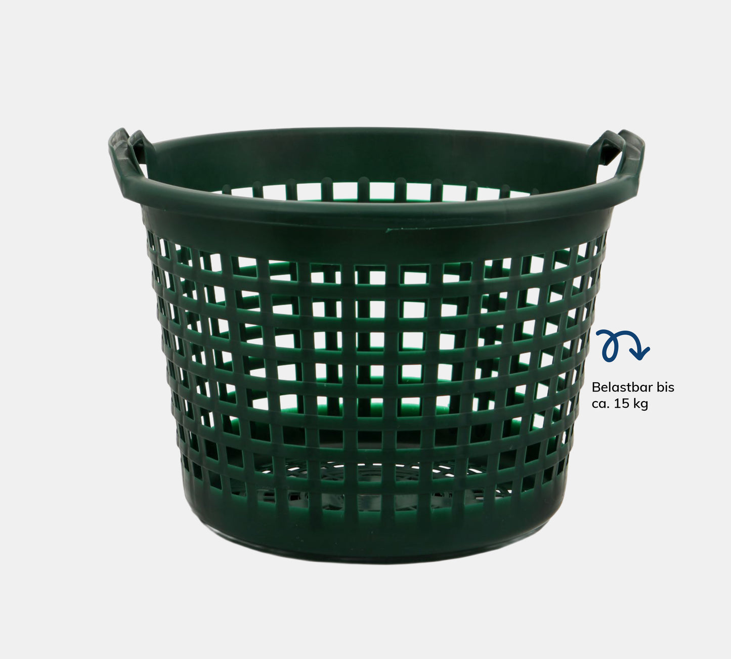 Universalkorb in grün auf grauem Hintergrund