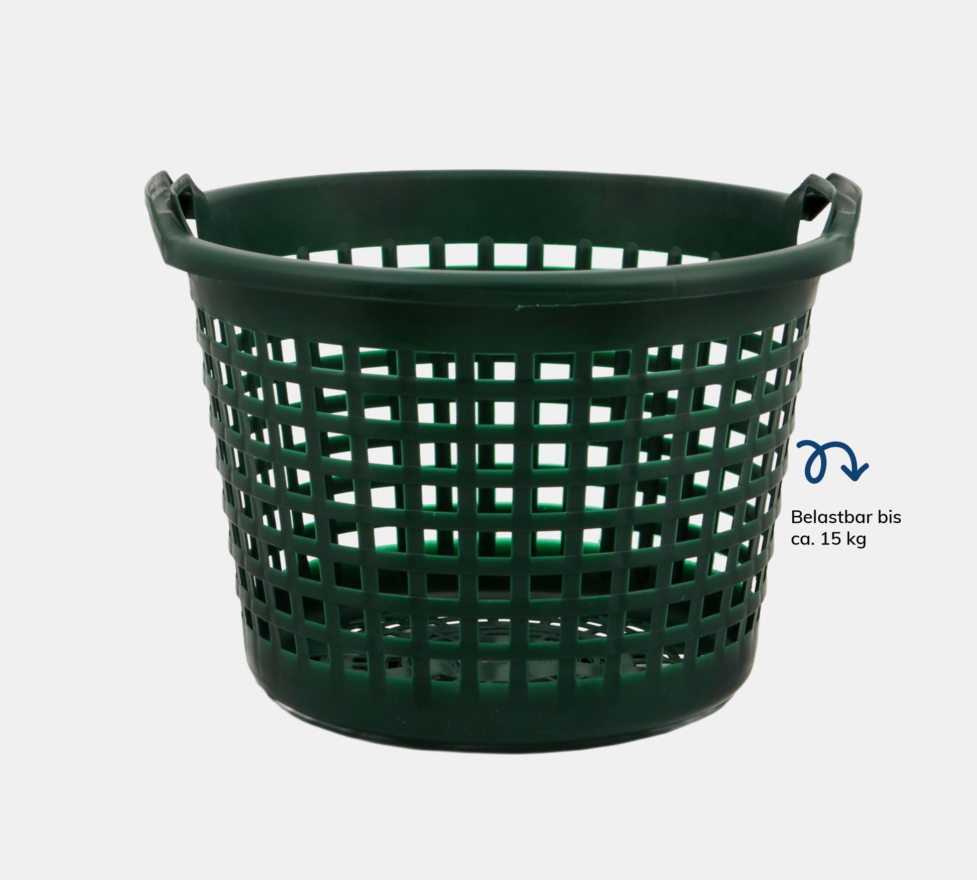 Universalkorb in grün auf grauem Hintergrund